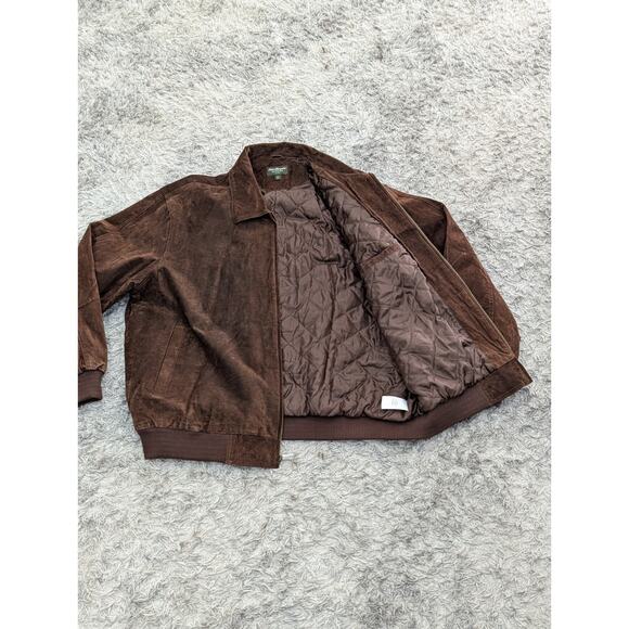 Norm Thompson Mens Brown Suede Leather Insulated Bomber Jacket Size XXL - Picture 9 of 16